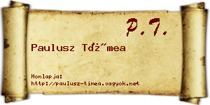 Paulusz Tímea névjegykártya